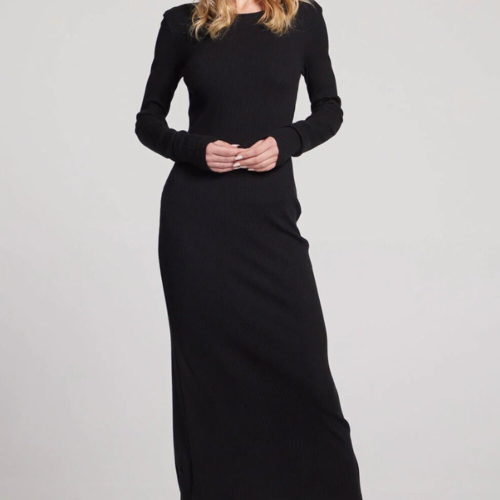 Chaser Luna Licorice Black Maxi Dress NWT